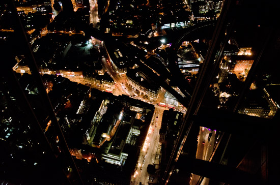 The streets of London below The Shard