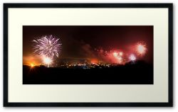 Lewes Bonfire Panorama - Framed Print