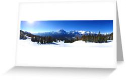 Lake Louise Mid Mountain Panorama - Greeting Card