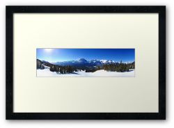 Lake Louise Mid Mountain Panorama - Framed Print